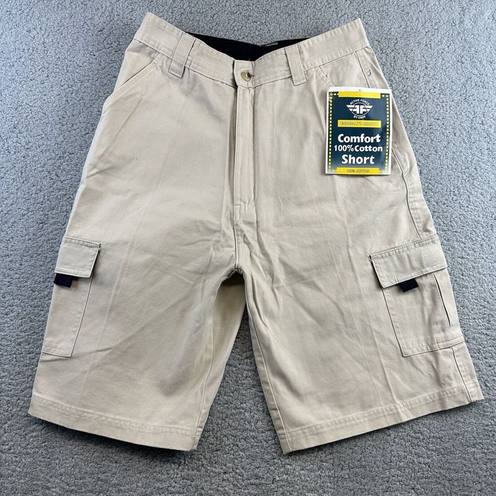 Omni Active Force Cargo Shorts Mens 30 Tan Flat Front Zip Fly Casual outdoor act